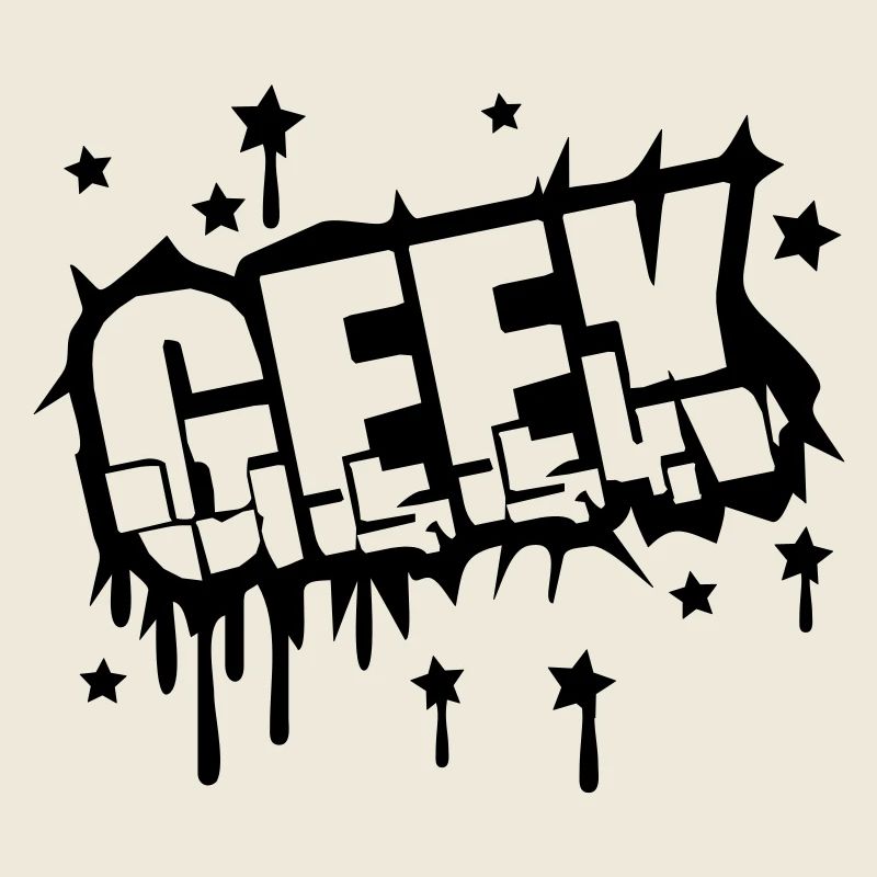 Geek Zerbrochenes Graffiti Design
