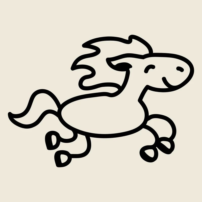 Pferd springt - line