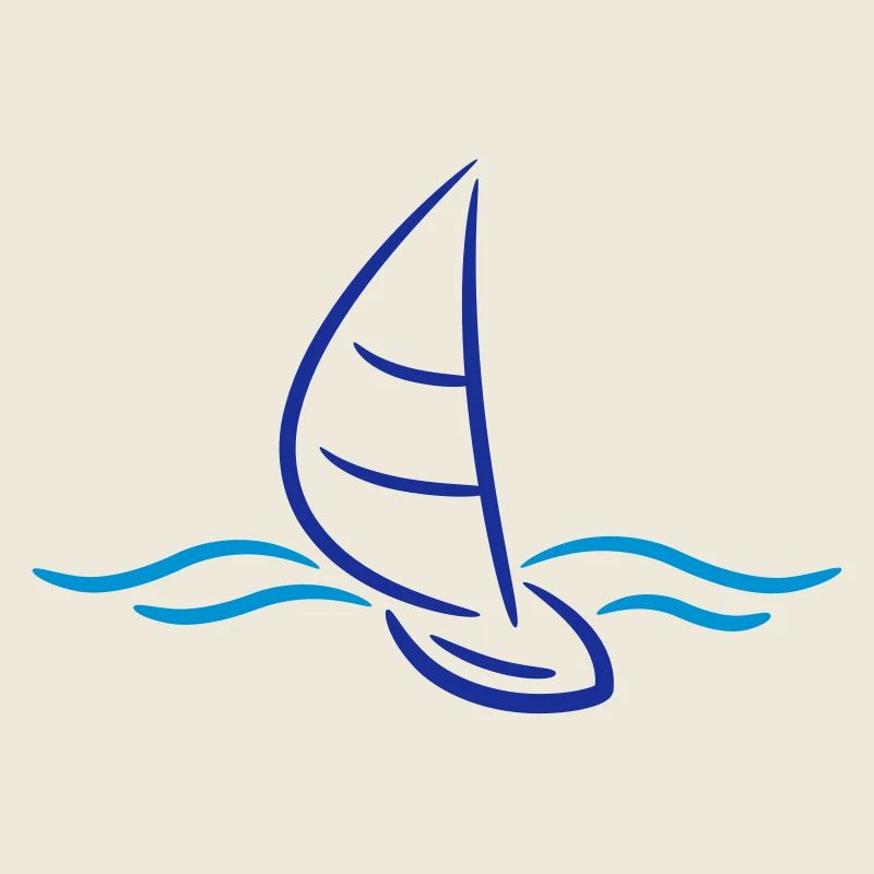 Sailing Boad And Waves Logo