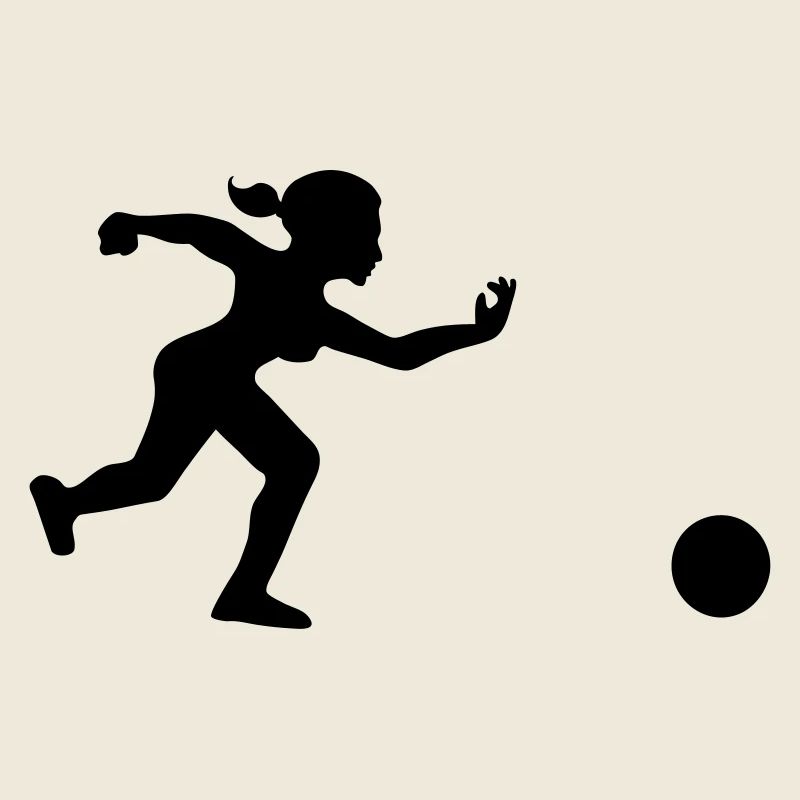 bowling player throws her ball