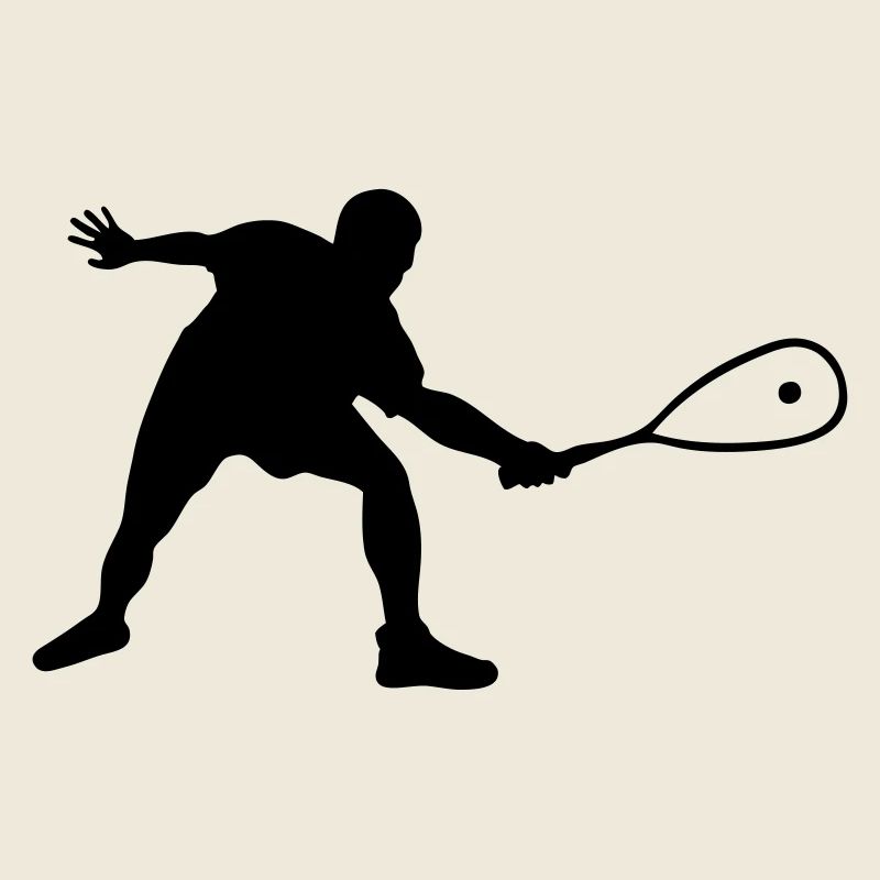 squash player vector drawing