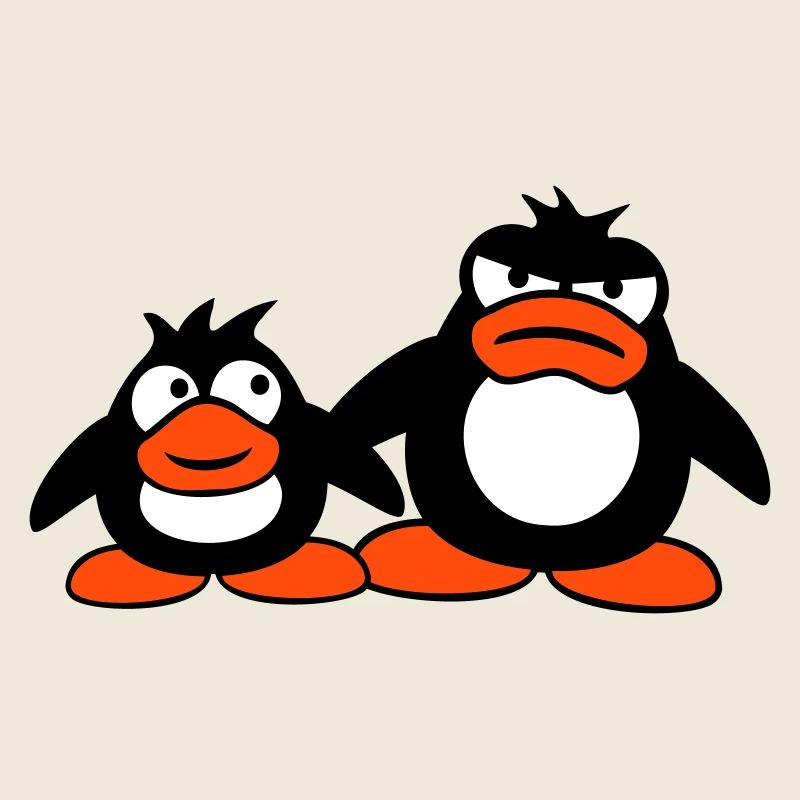 Pinguin zwei Freunde 2 Team großer Bruder wütend