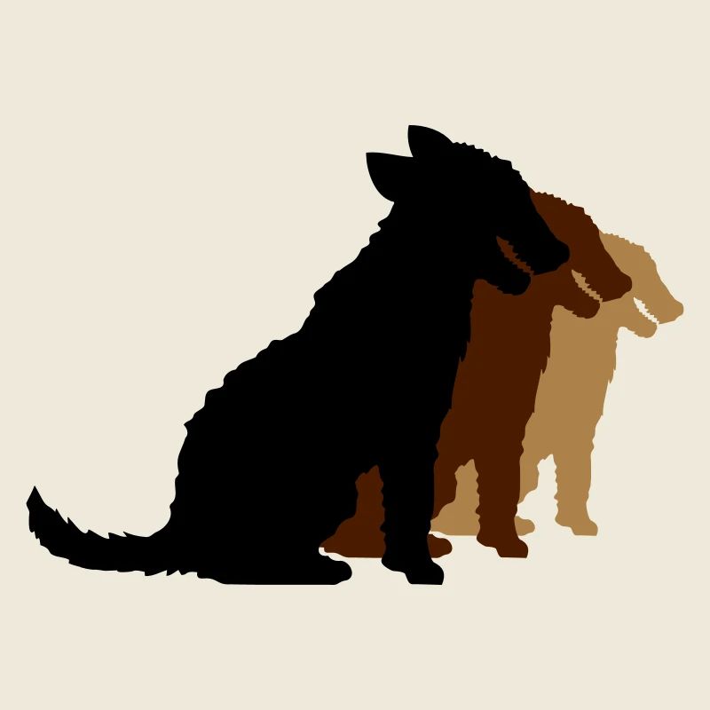 3 Hunde sitzen Team Crew Drei Freunde Silhouette