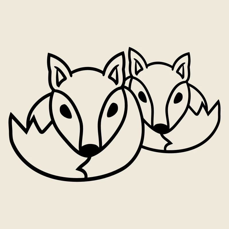 2 Foxes Friends Red Fox Two Wild Animals Team