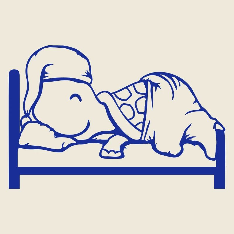 Turtle sleeps tired bed sleepy head dreaming