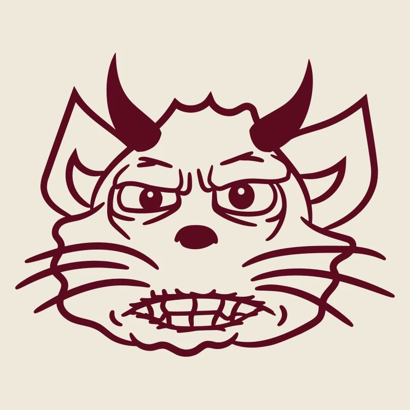 Demon Monster Cat Halloween Horror Devil Horns
