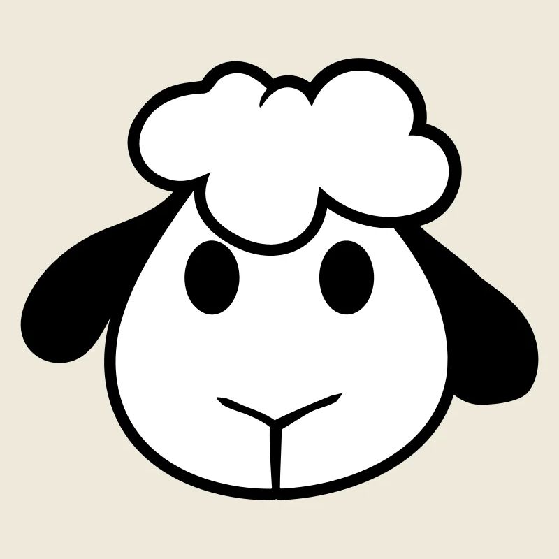 Schaf Gesicht Kopf Süß Niedlich Lamm Cool Comic