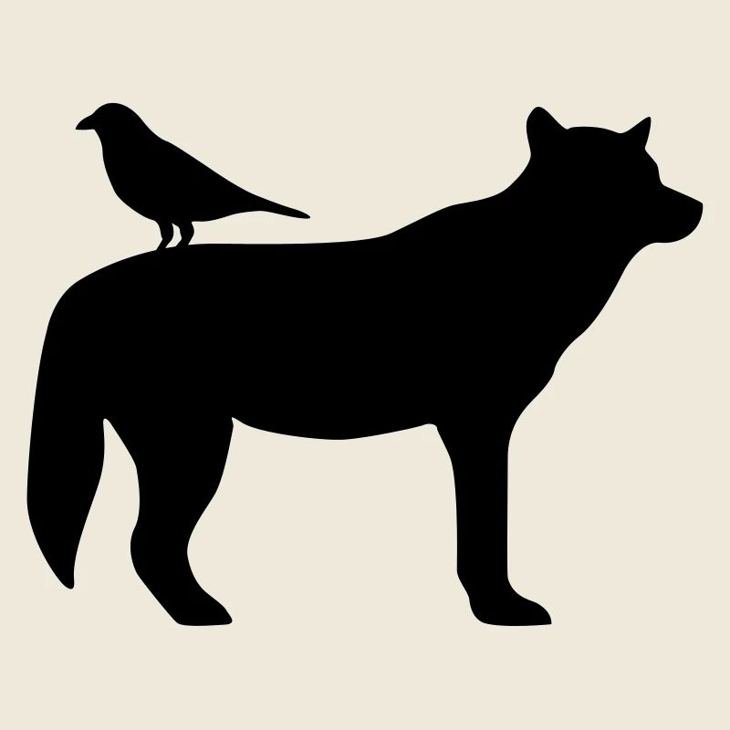 Wolf and raven