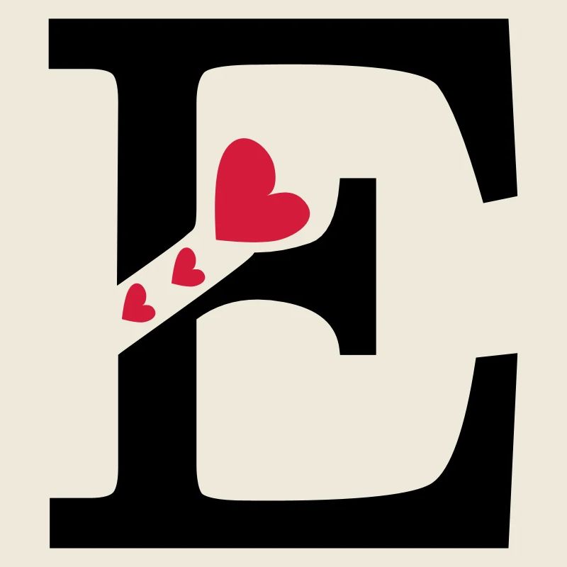 Großbuchstabe E mit Herzen