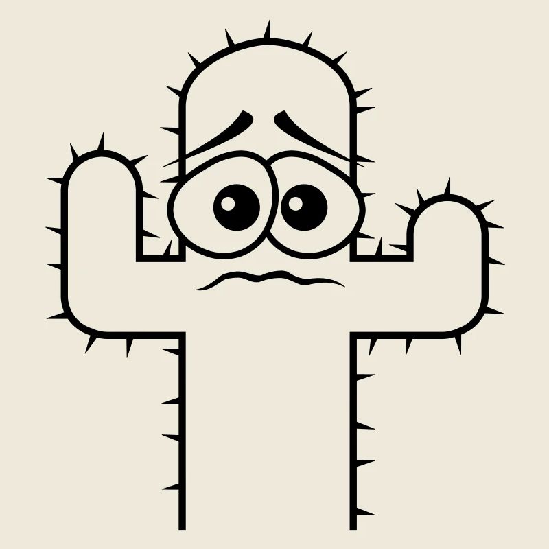 Cactus Face Fear Sad Desert Funny Cacti