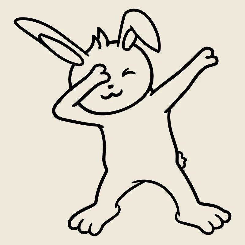 Bunny Dabbing Dab Danse Pose Danse Fête Célébrer