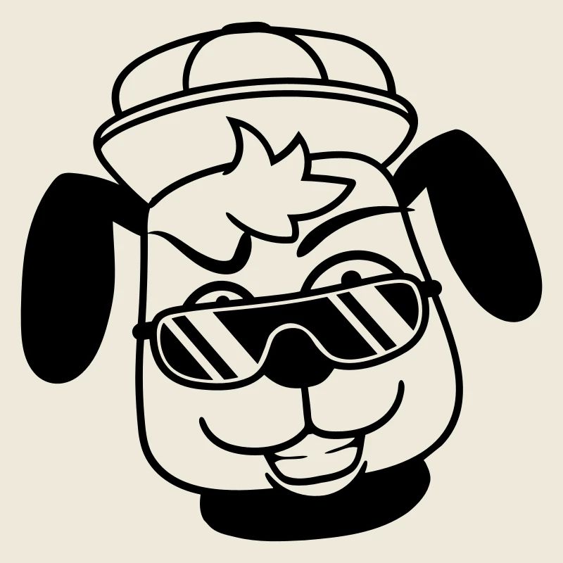 DJ chien lunettes de soleil adolescent casquette cool guy