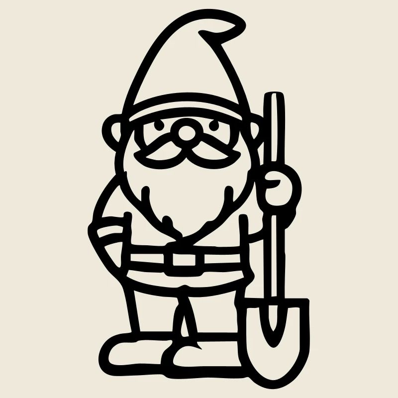 Gartenzwerg Zwerg mit Schaufel