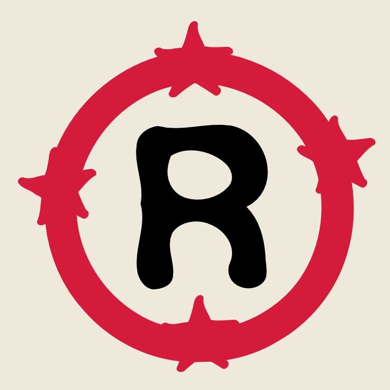 Letter R & Circle shapes pattern