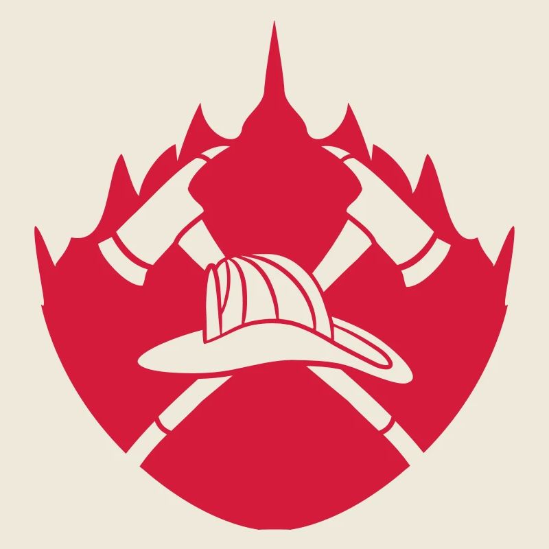 Fire flame helmet 2 axes logo