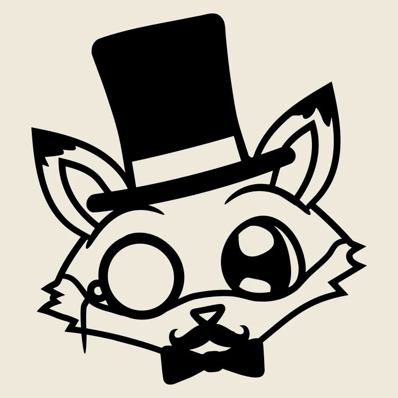 Fuchs Rotfuchs Sir Mr. Zylinder Hut Monokel Brille