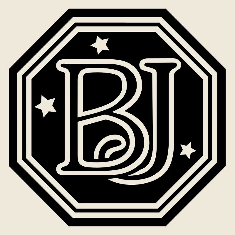 BJ monogram initial letters