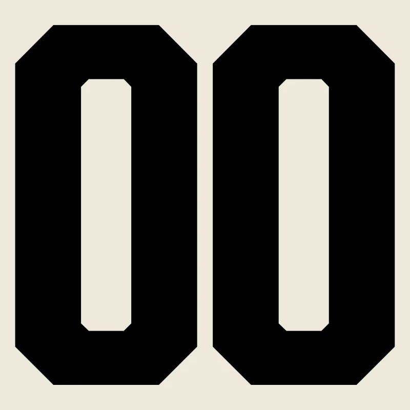 Nummer 00 große Zahlen Massive Ziffern