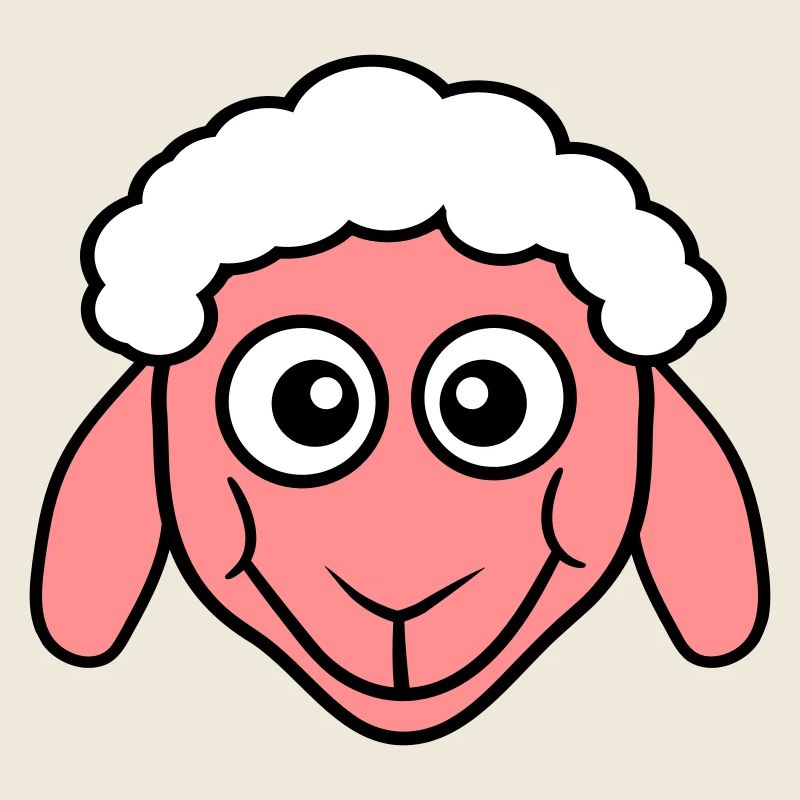 Schaf Gesicht Kopf Süß Niedlich Lamm Cool Comic