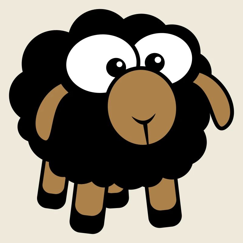 Schwarzes Schaf Klein Süß Niedlich Lamm Cool Comic