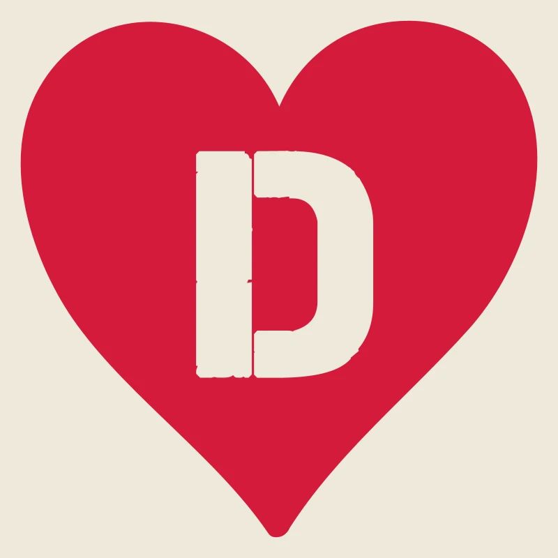 Heart Letter D