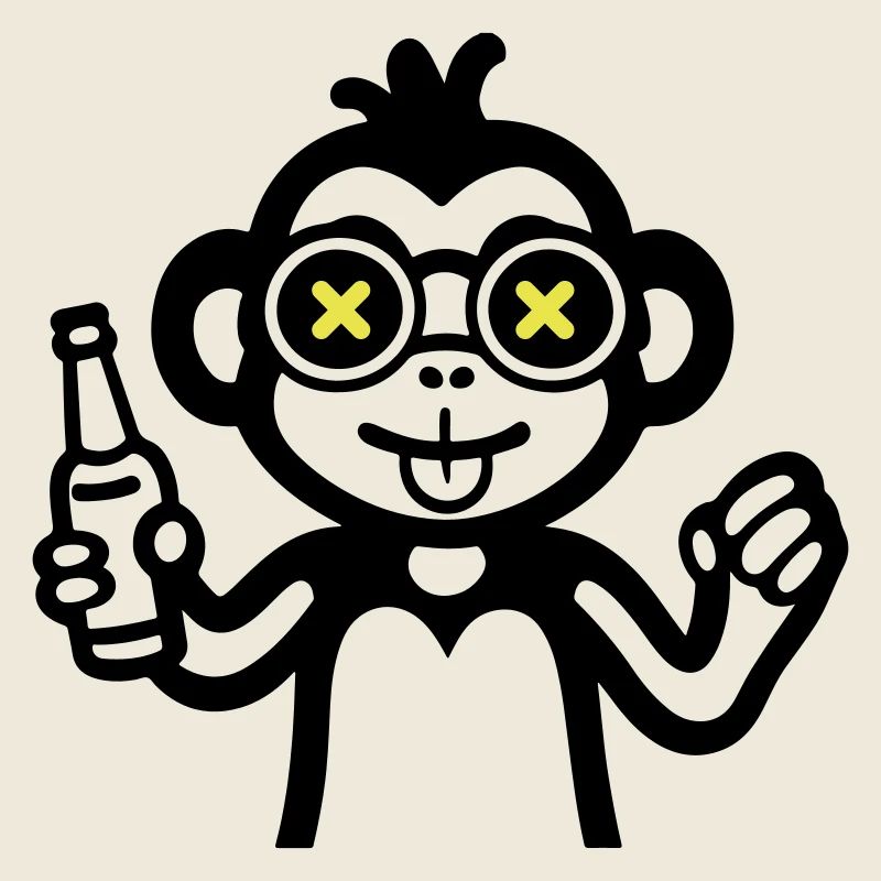 Affe Drinking Lustig Bier