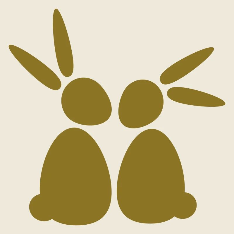 2 Lapins Amis Équipe Équipage Couple Deux Heureux Mignon