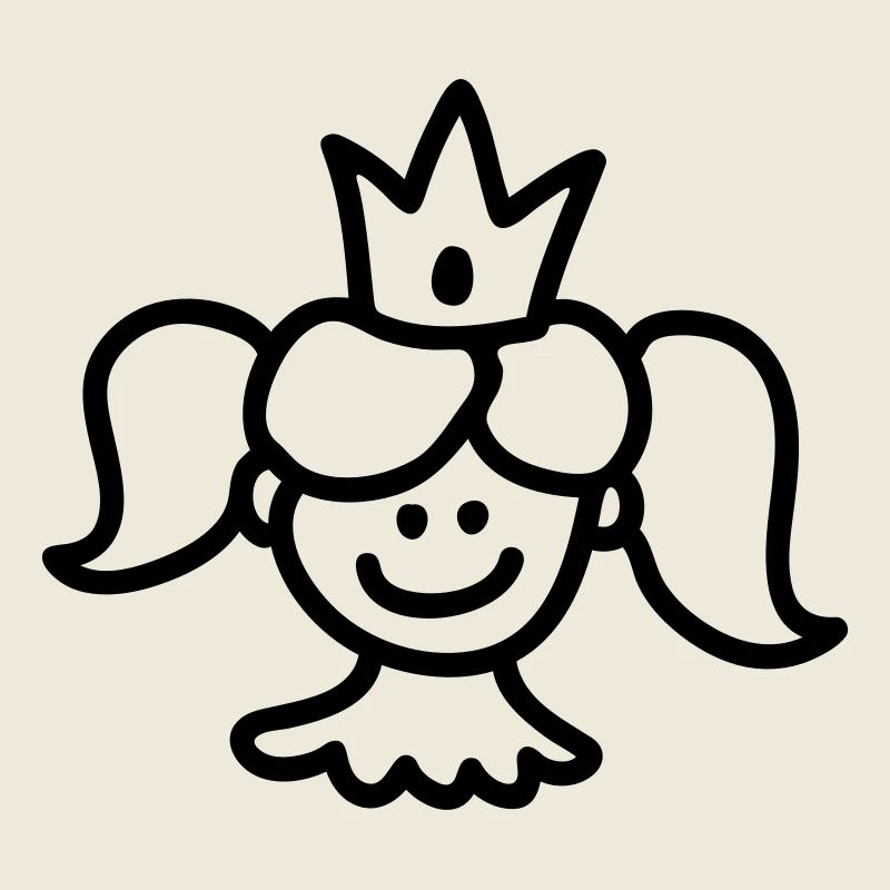 Princess with crown - Line