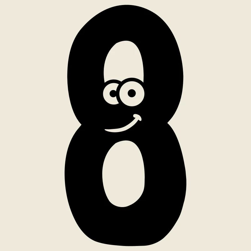 Number 8 eight comic cartoon face fun