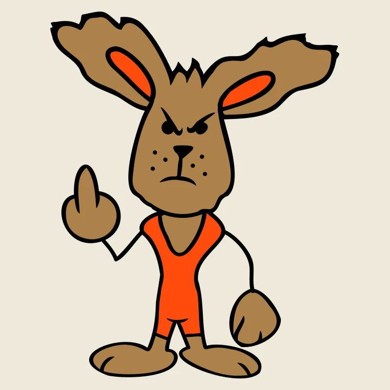 Hase Mittelfinger Zeigen Böse Frech Beleidigend