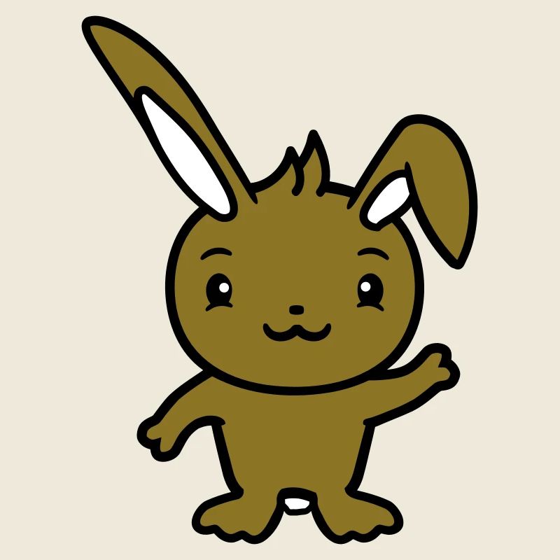 Rabbit waving friendly greeting hand waving hello