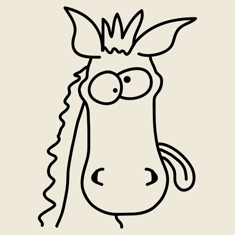 Funny Crazy Comic Horse