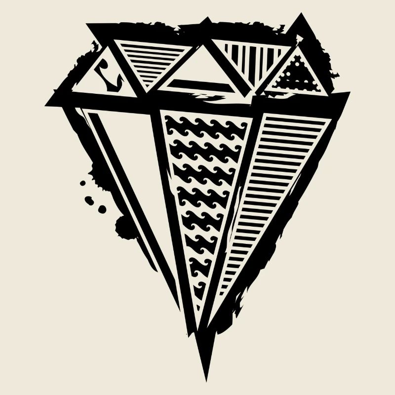 A diamond graffiti with different patterns