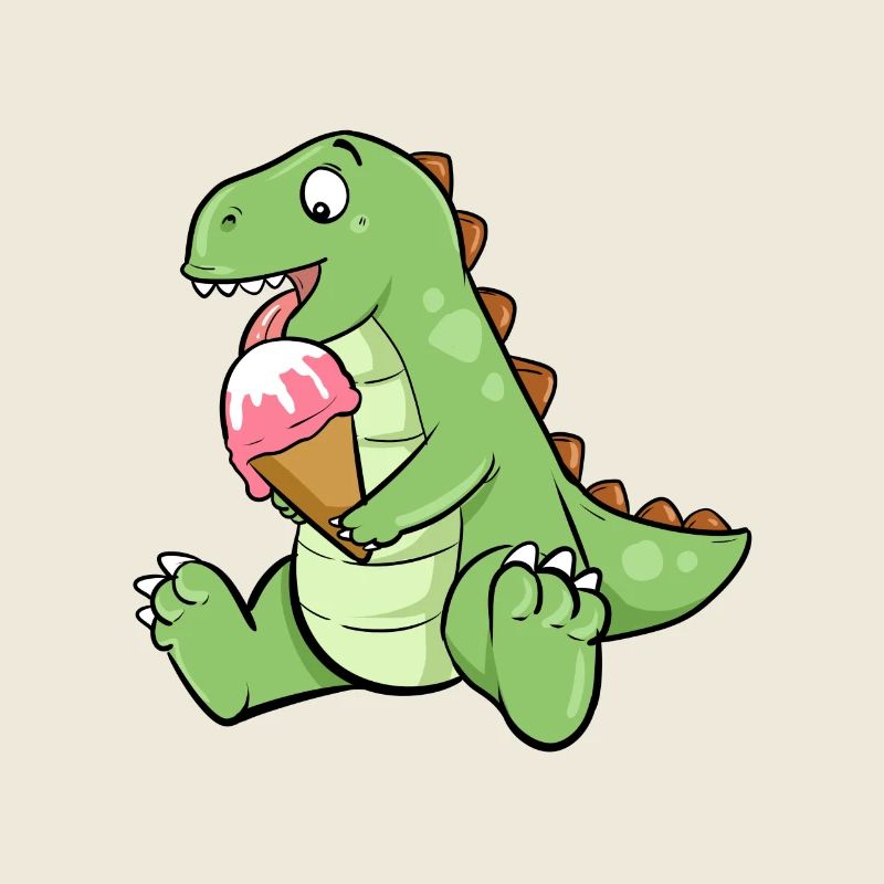 Eiscreme Dino Erdbeereis Dinosaurier T-Rex Saurier