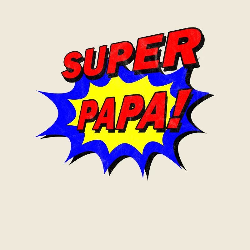 Super Papa Held Comic Vatertags Geschenk