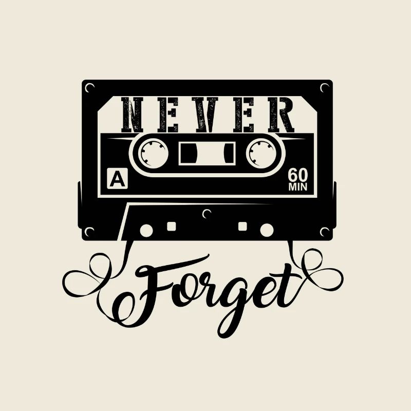 NEVER FORGET - Kassette Retro Geschenk