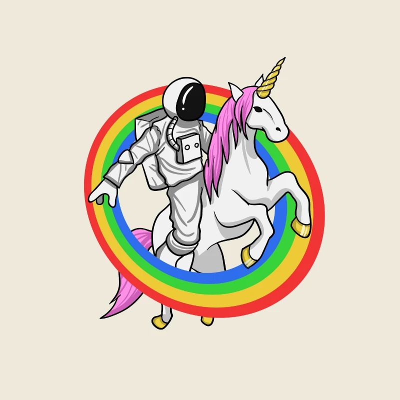 Astronaut Riding Unicorn Space Einhorn Geschenk