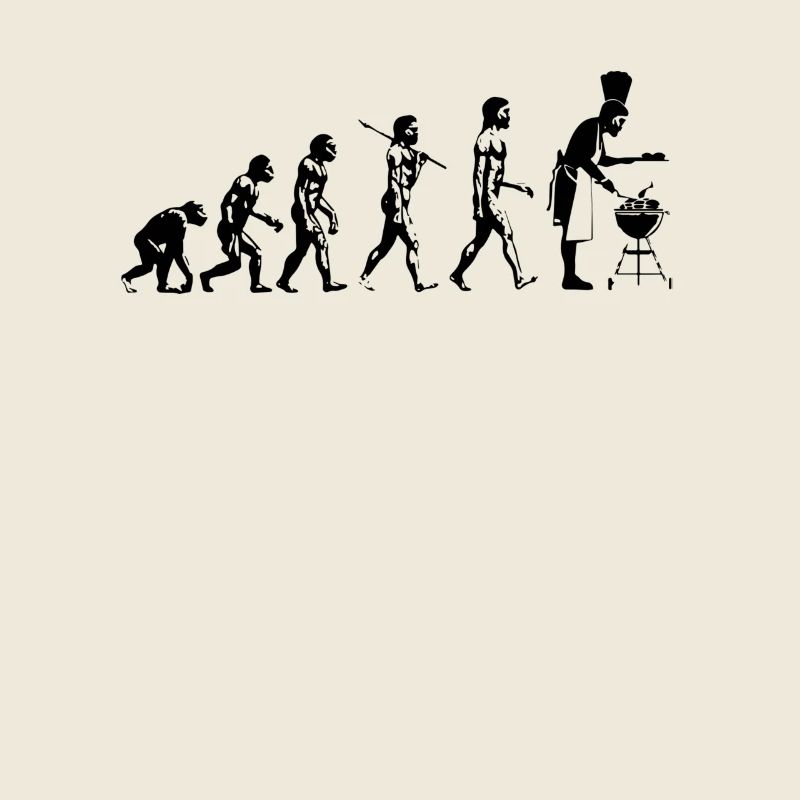 Evolution grillen Fleisch Witz Spaß Mann Geschenk