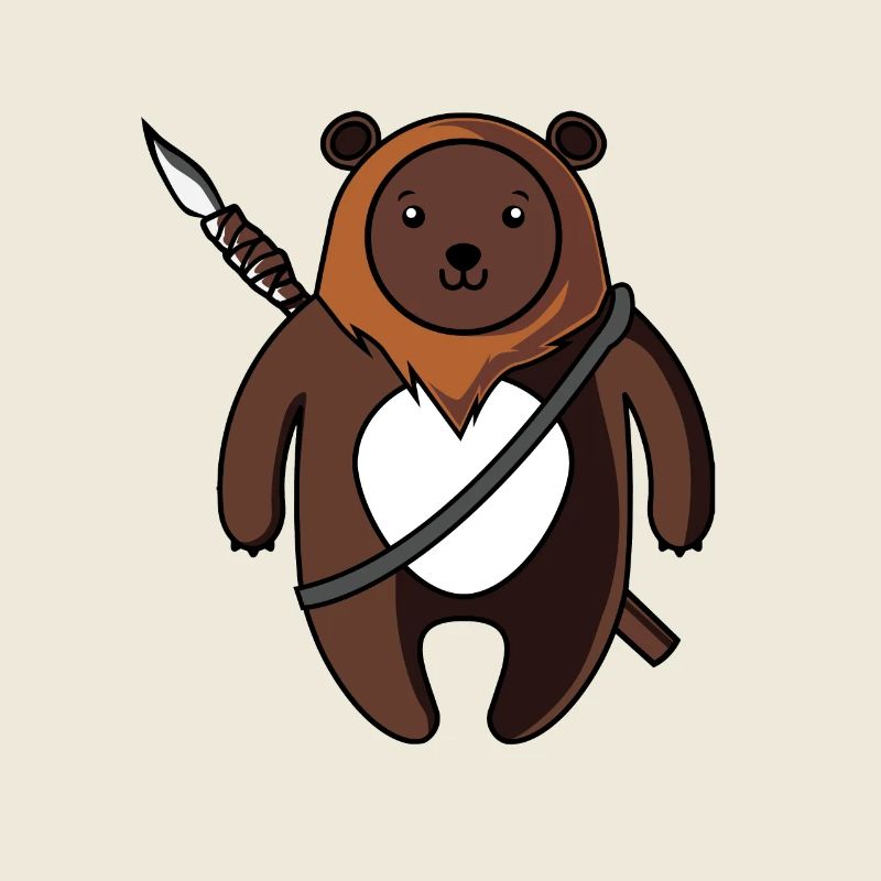 Ours mignon avec une lance