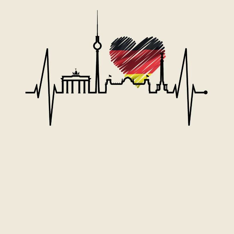 Berlin Heartbeat Berlin Skyline Gift Fan