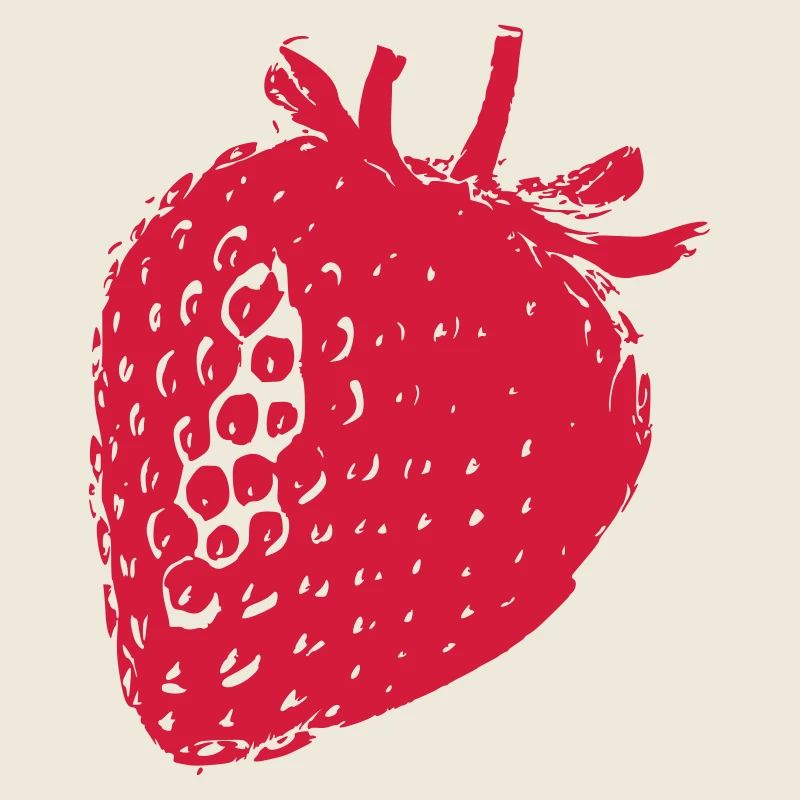 Strawberry Silhouette Print Motif