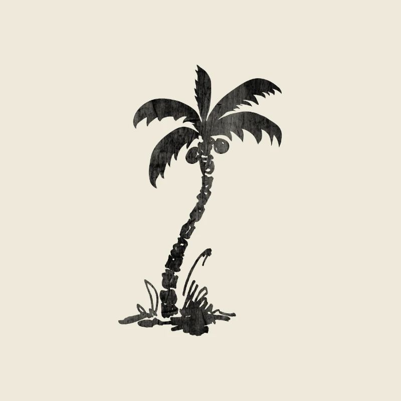 | de cocotiers des mers du Sud noir