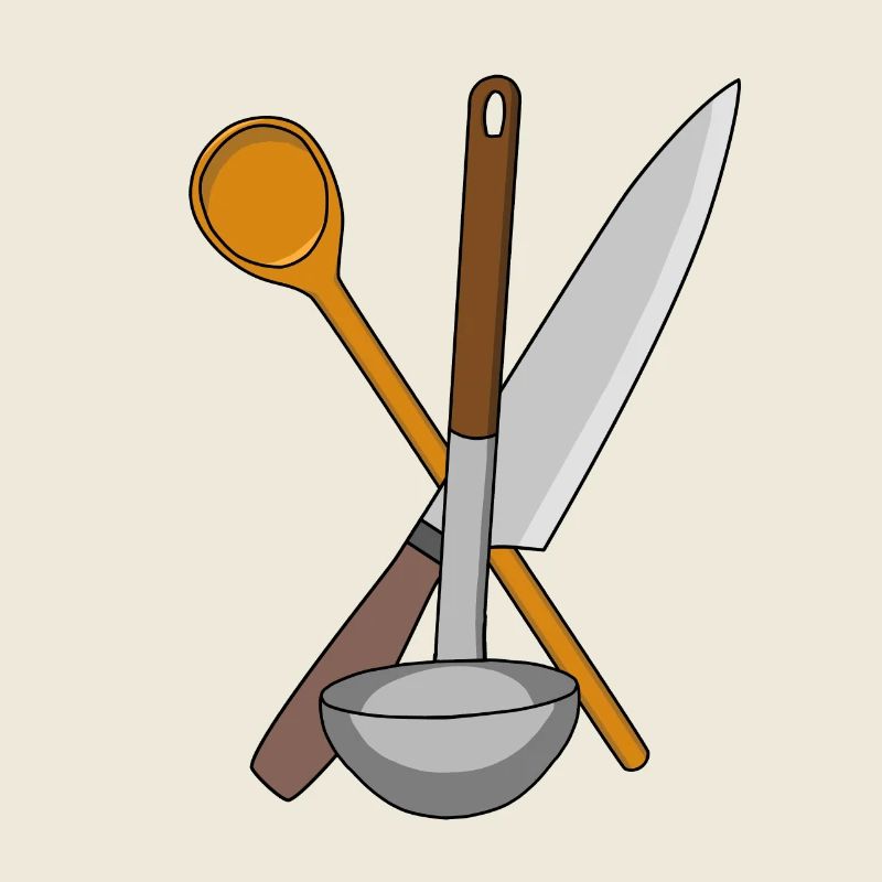 Cook Knife Cooking Kitchen Soup Simmer Cooking Spoon