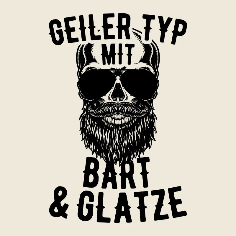 Geiler Typ Mit Bart & Glatze Glatzkopf Bartträger