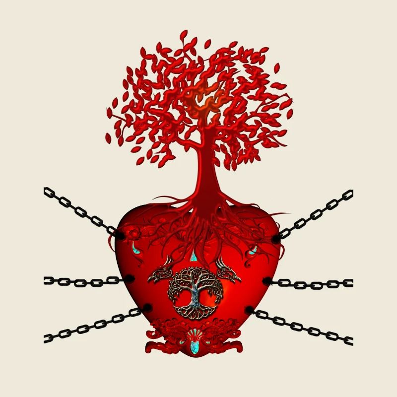 Atemberaubendes Herz mit keltischem Baum