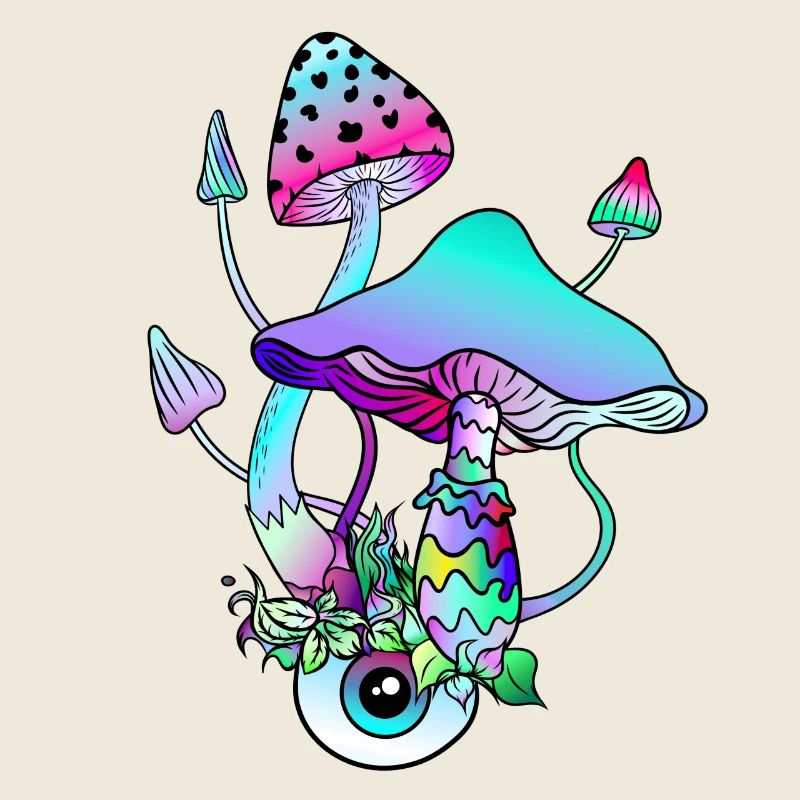 Champignons magiques Art psychédélique