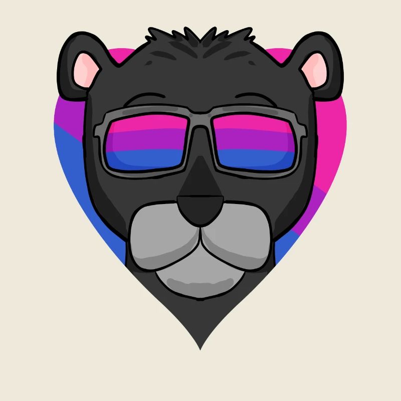 Bisexual Heart Black Panther Gift