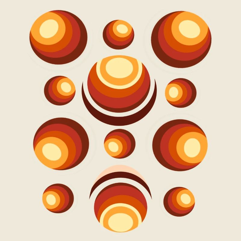 Retro Circle Pattern 70s Crescent