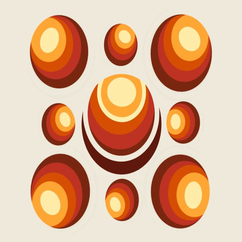 70s Wallpaper Pattern Retro Circle Pattern