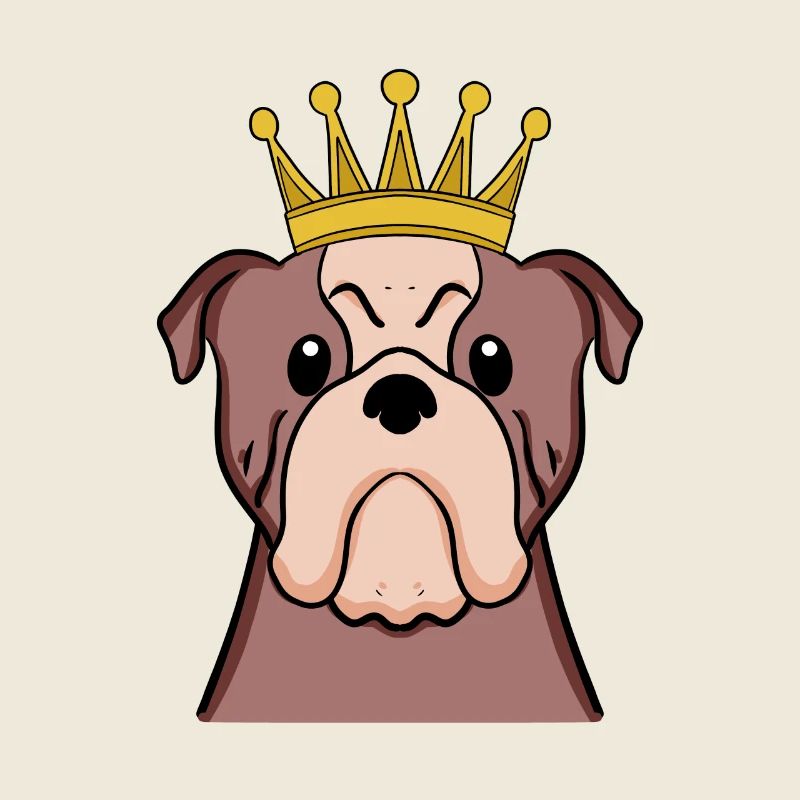 Hund mit Krone - Bulldoge mit Krone
